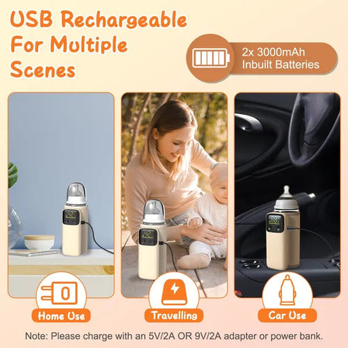 Portable Baby Bottle Warmer with Night Light